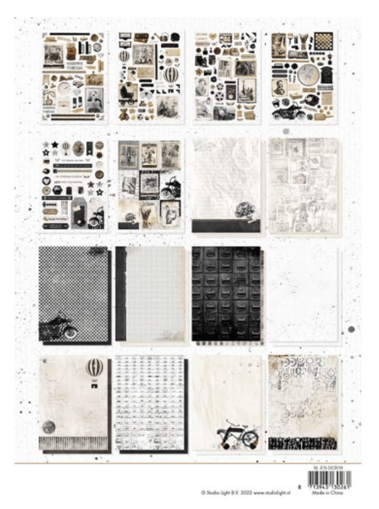 Studio Light - DIY Block "Vintage Treasures" - A4 - Essentials Nr.19 - Messy Papercrafts
