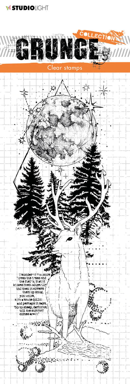 Studio Light Grunge - Clear Stamp Deer In Full Moon Grunge 74x210x3mm 1 pc Nr. 101 - Messy Papercrafts