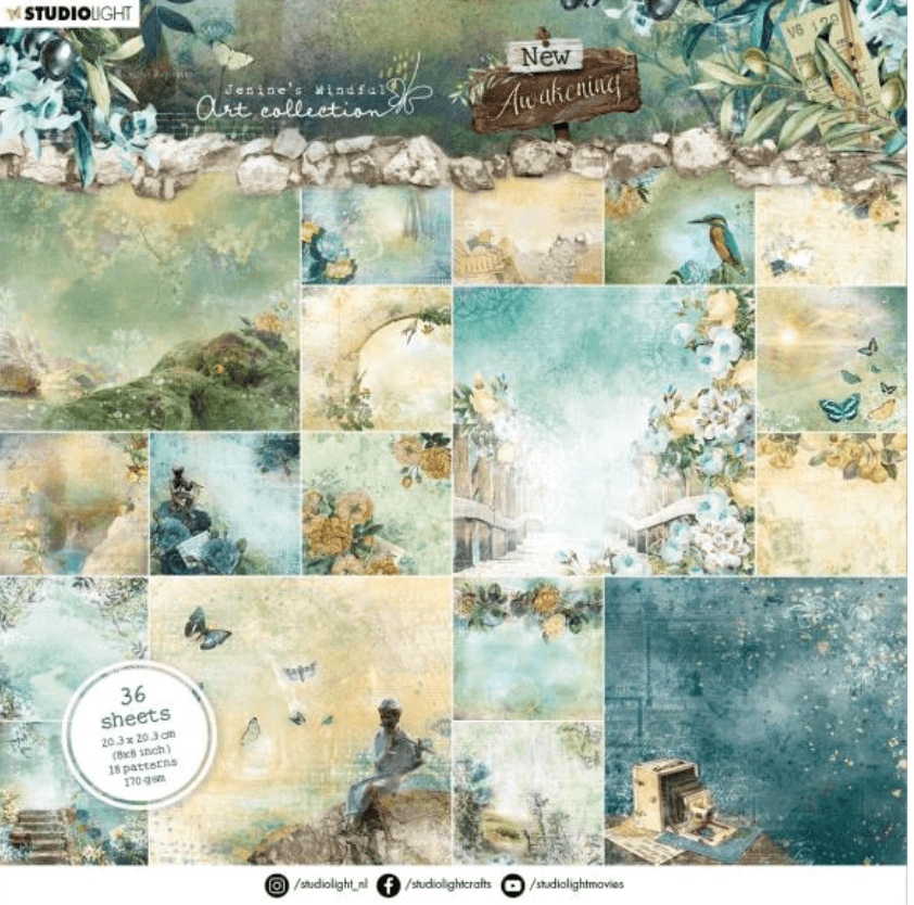 Studio Light - Paper Pad 8x8 Inch - JMA New Awakening - Paper Pad - Messy Papercrafts