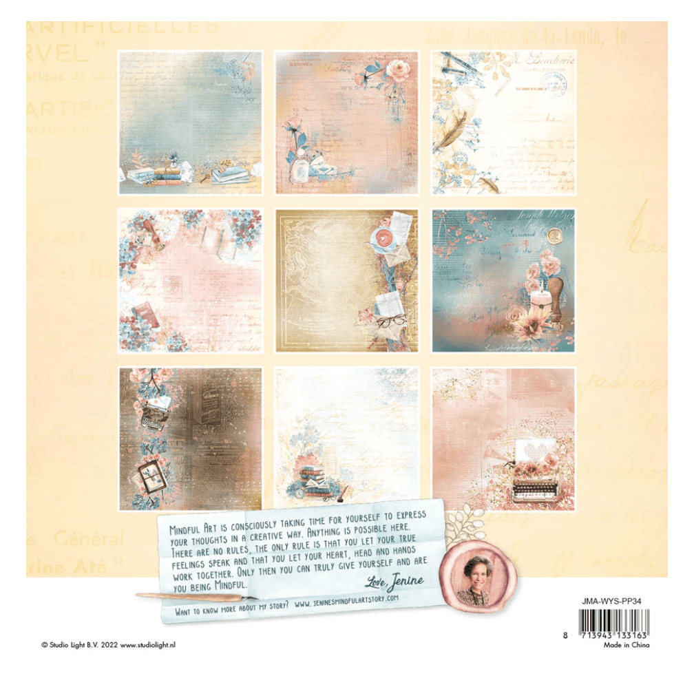 Studio Light - Paper Pad 8x8 Inch - JMA Write Your Story Nr.34 - Messy Papercrafts
