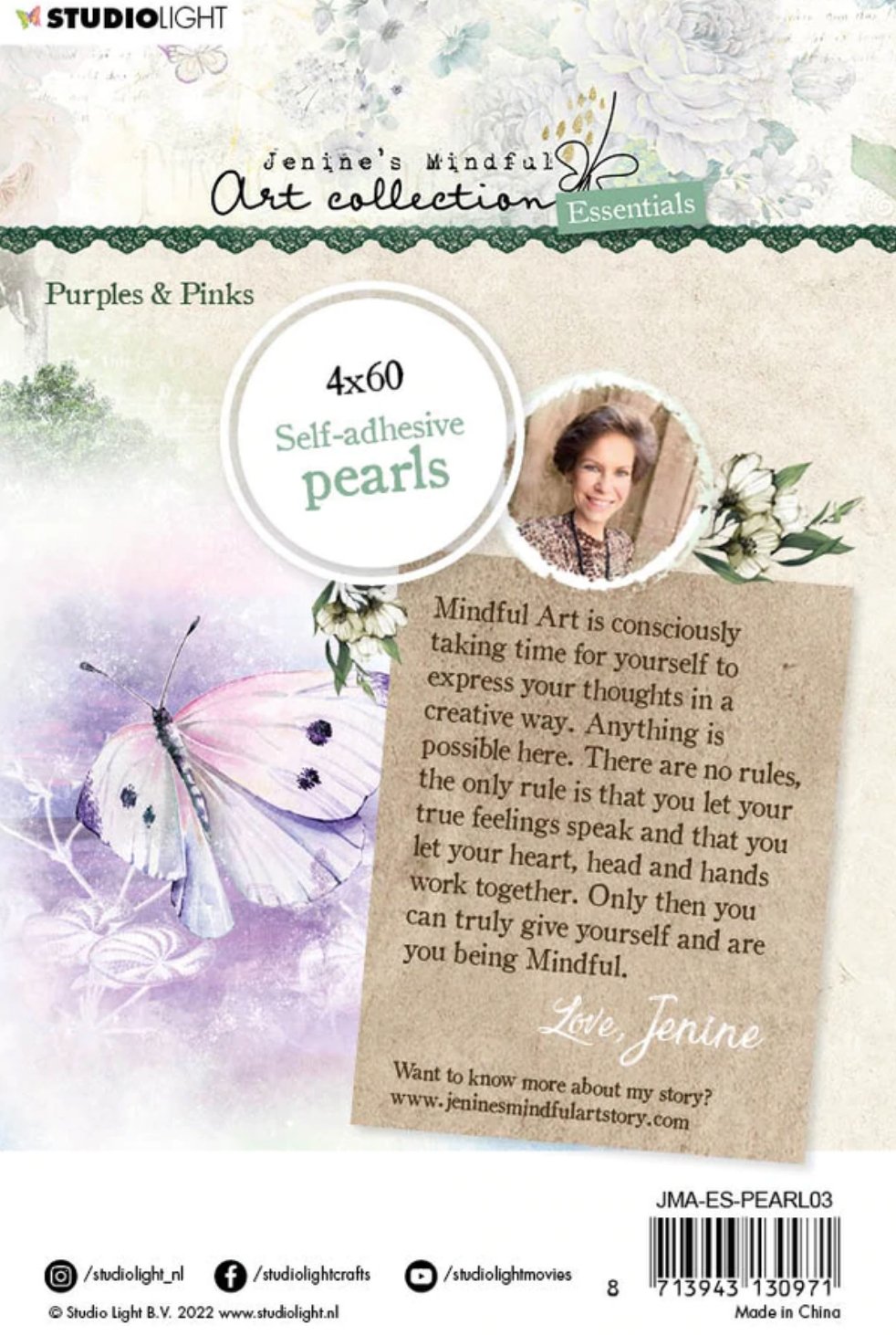 Studio Light - Self Adhesive Pearls Purples & Pinks - Essentials 105x160x4mm 240 PC Nr.03 Studiolight