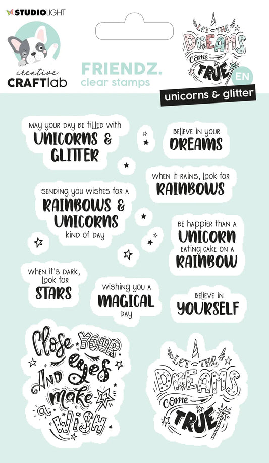 Studio Light - Stamp & Cutting Die - Unicorns & Glitter - Mini Friendz - Messy Papercrafts