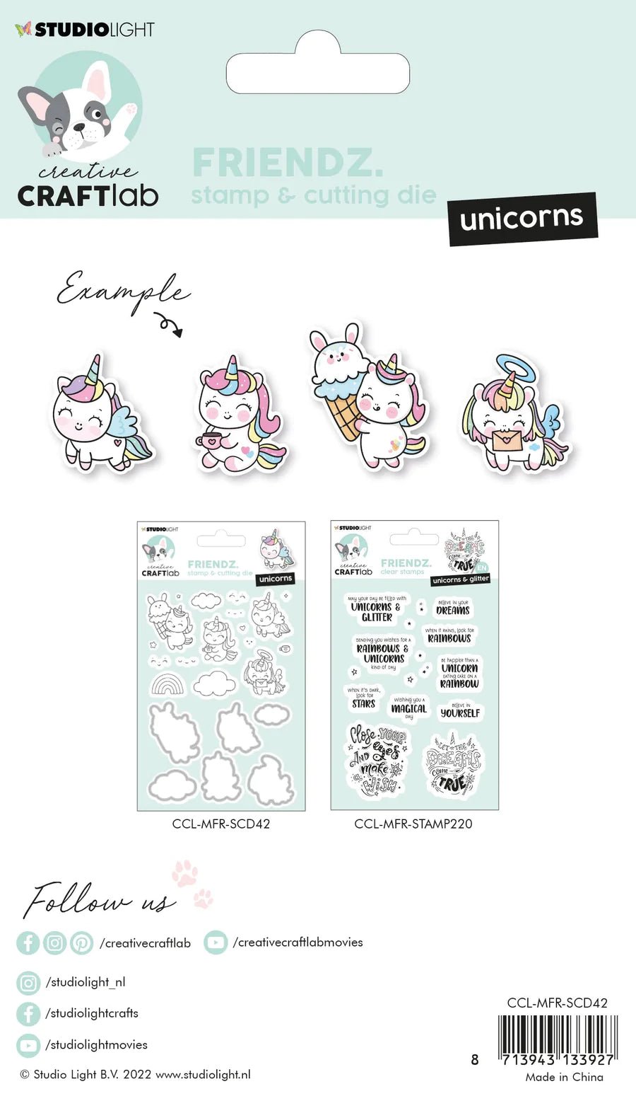 Studio Light - Stamp & Cutting Die - Unicorns - Mini Friendz - Messy Papercrafts