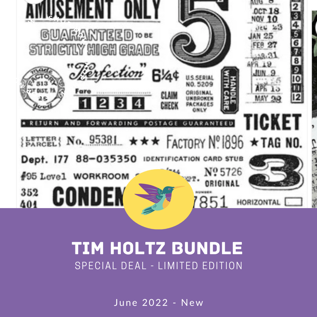 Tim Holtz Bundle - Collection Includes 5 Stamp Sets, 3 Stencils, 1 Mini Stencil Set! - Messy Papercrafts