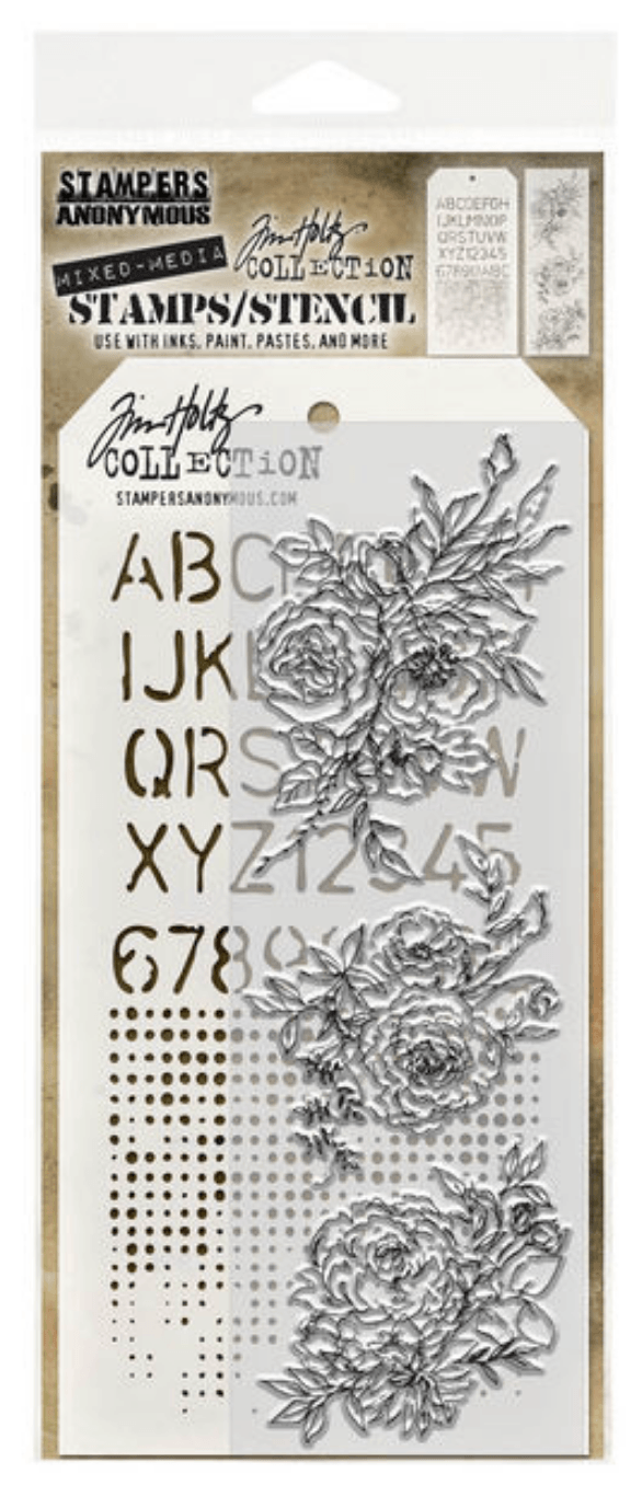Tim Holtz Mixed Media Set 38 - Sketched Flowers - Messy Papercrafts