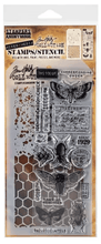 Tim Holtz Mixed Media Stamp & Stencil Set - Speckles & Honeycomb - Messy Papercrafts