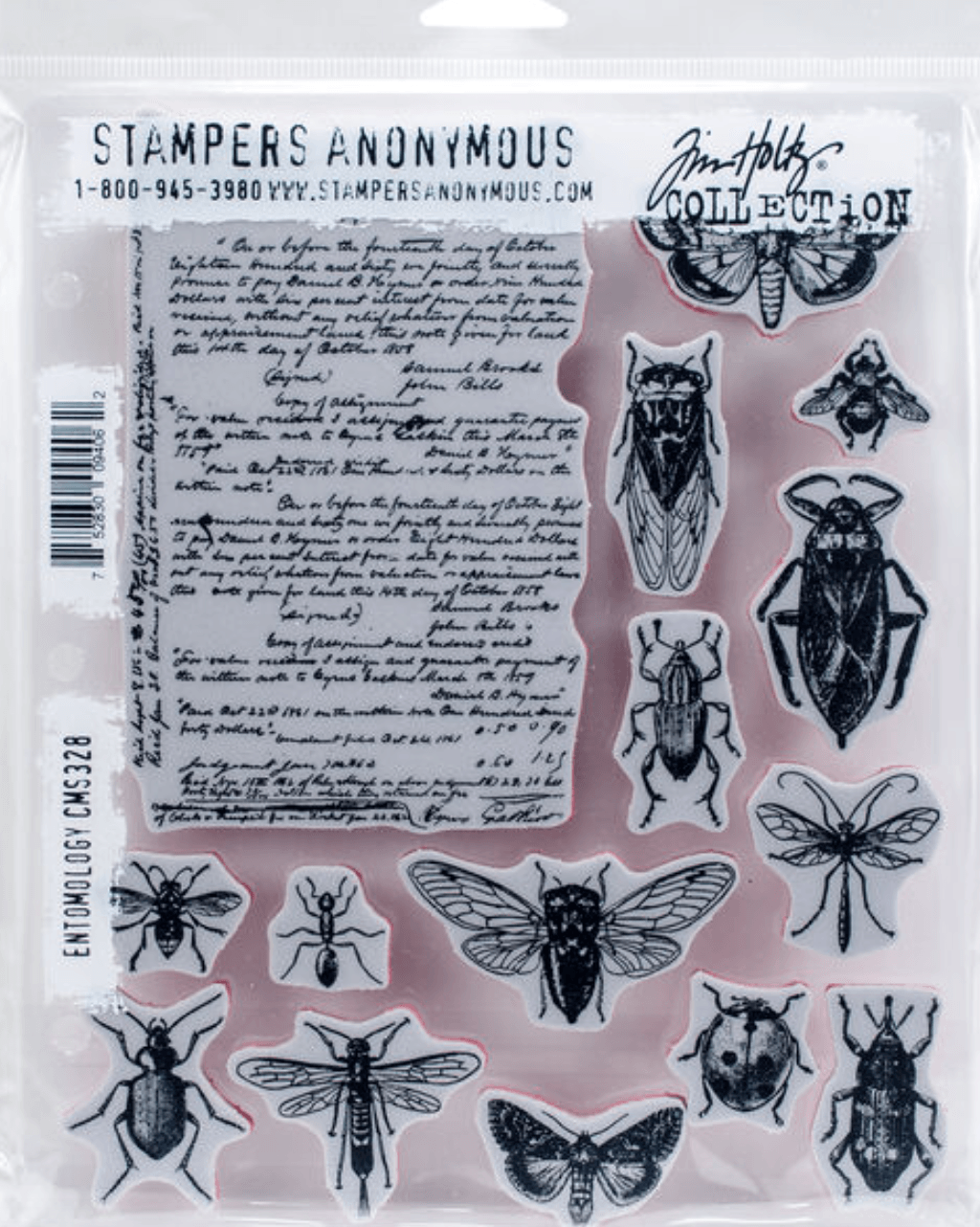 Tim Holtz - Stampers Anonymous - Cling Mount Rubber Stamp Entomology - Messy Papercrafts