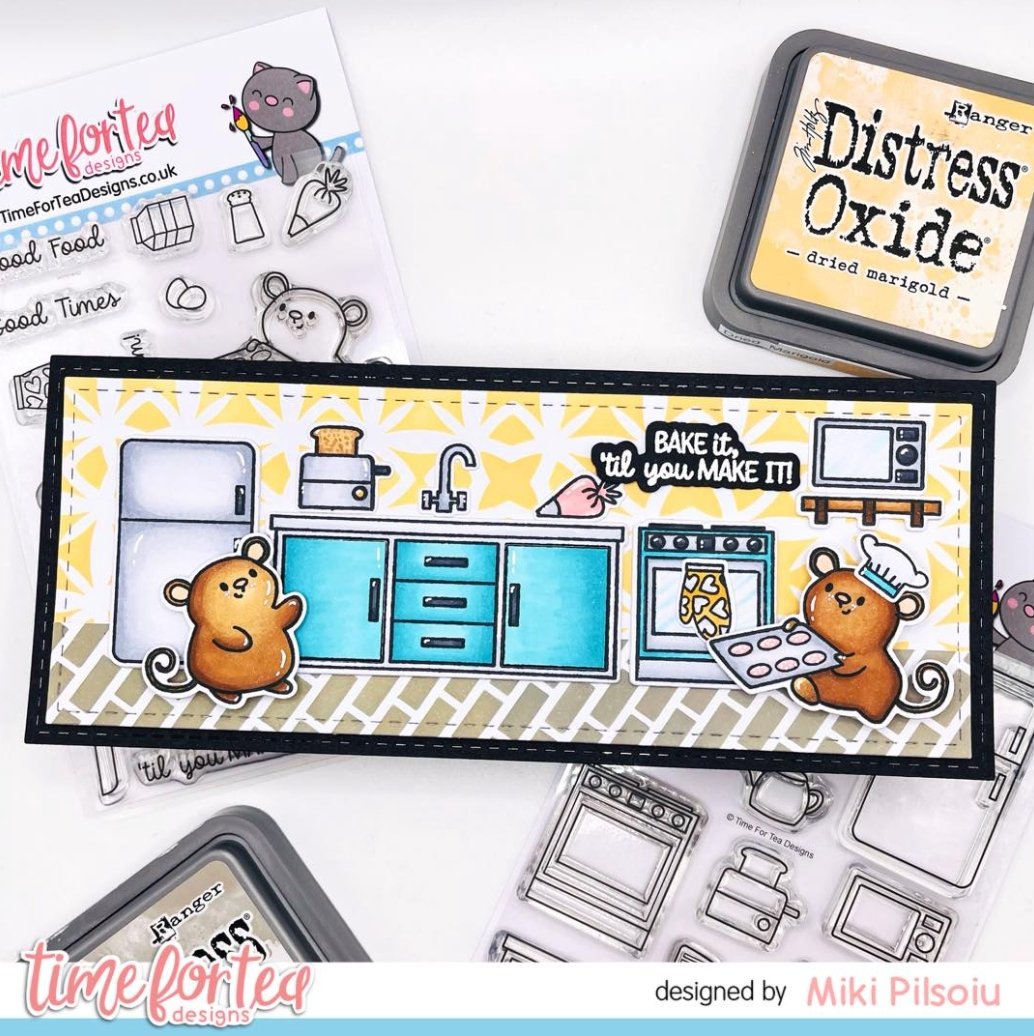 Time For Tea - Baked With Love Kitchen Add On - Stamp Set - 4x6 Time For Tea