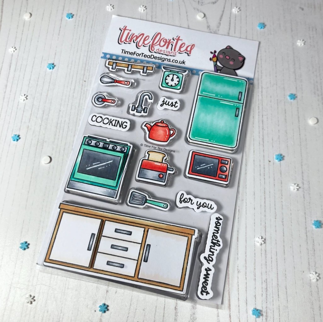 Time For Tea - Baked With Love Kitchen Add On - Stamp Set - 4x6 Time For Tea