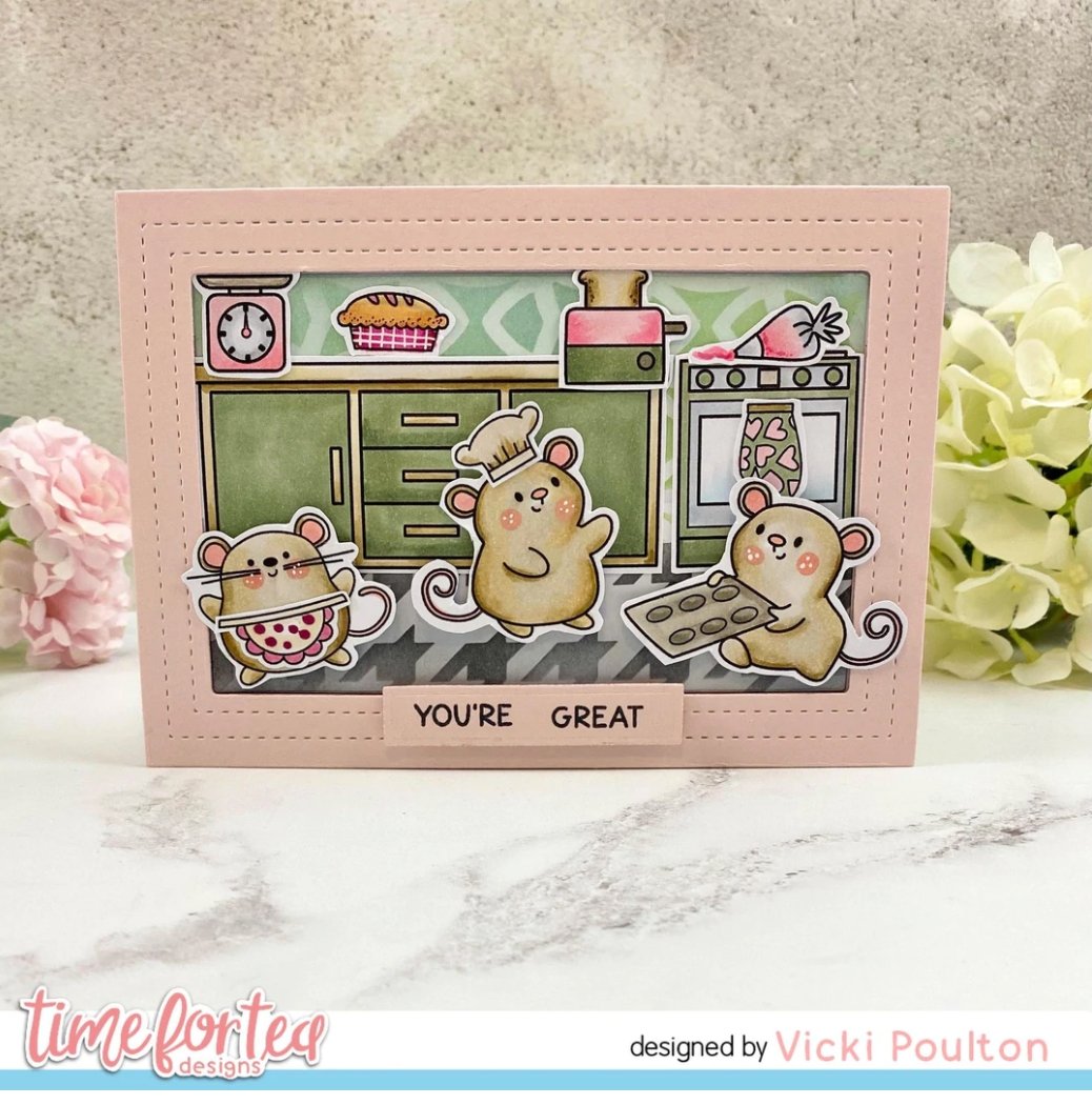 Time For Tea - Baked With More Love - Stamp Set - 4x6 Time For Tea
