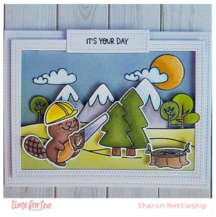 Time For Tea - Beavering Away A6 - Stamp Set - 4x6 Time For Tea