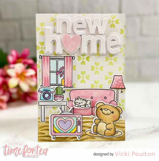 Time For Tea Designs - Home Is Where The Heart Is - A6 Stamp Set - Messy Papercrafts