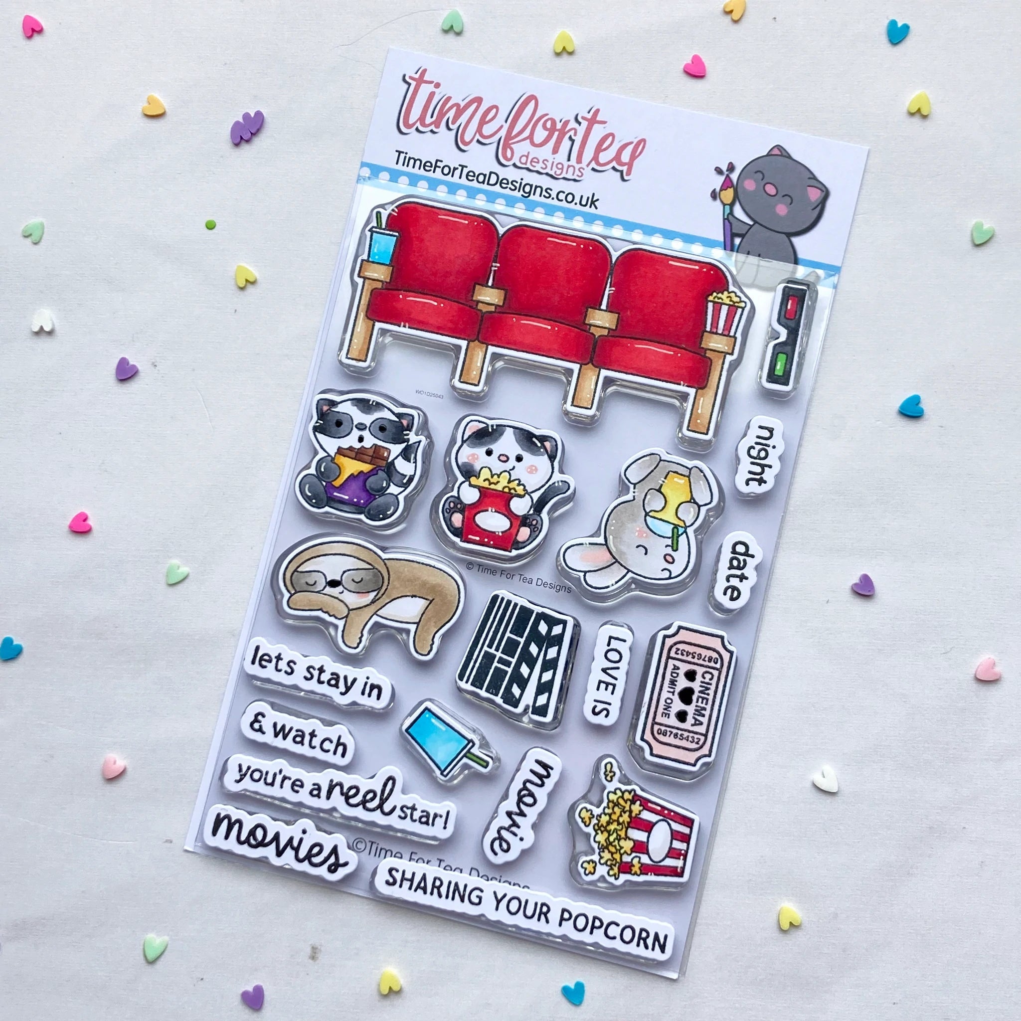 Time For Tea Designs - Movie Night - A6 Stamp Set Time For Tea Designs