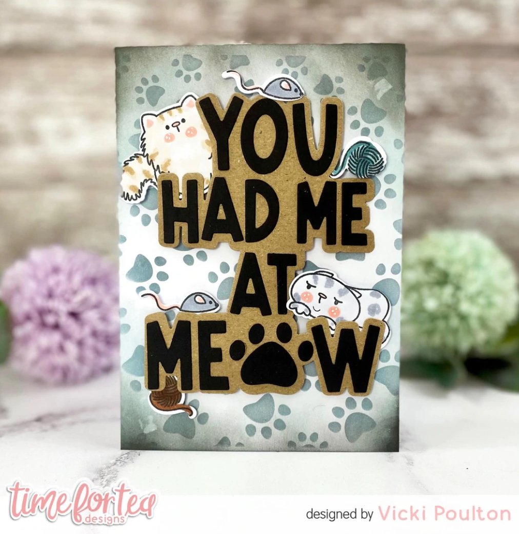 Time For Tea Designs - Pawsome Prints Stencil - Messy Papercrafts