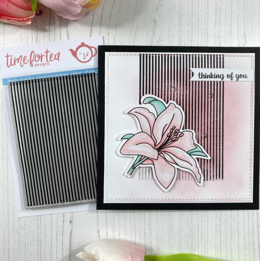 Time For Tea - Essential Stripes Stamp - A7 Time For Tea